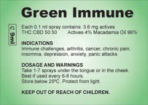 Green Immune 9 ml  label