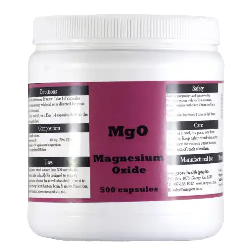 MgO (240mg Magnesium ) x 500 Capsules