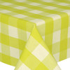 Acrylic Coated Tablecloth - Mirha Yarn Dyed: Large Green Check. Shown on a table.