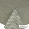 Catalonia: Herringbone - Charcoal - Wipe Clean Tablecloth - folded corner on table