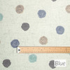 Acrylic Coated Fabric Loneta: Leon - Blue. Pictured with a wooden ruler to show scale.