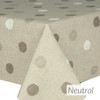 Acrylic Coated Tablecloth Loneta: Leon - Terracotta. Shown draped on a table.