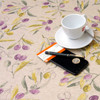 Acrylic Coated Tablecloth -  Mirha: Olivia, pictured with a cup, saucer, pen and phone