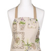 Wipe clean apron. Mirha: Cottage garden - close up.
