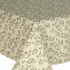 Acrylic Coated Tablecloth - Culla: Vert. Shown on a table