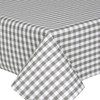 Acrylic Oilcloth - Mirha Yarn Dyed: Gingham Check - Grey. Pictured on a table