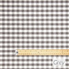 Wipe Clean Fabric- Mirha Yarn Dyed: Gingham Check - Grey. Pictured with a wooden ruler to show scale