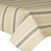 Wipe Clean Tablecloth: Mirha Yarn Dyed - Maya Grey. Shown on a table
