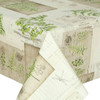 Wipe Clean Tablecloth - Navarra: Herbs.  Pictured draped on a table