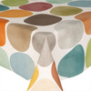 Acrylic Coated Tablecloth - Digital Stones Multi. Pictured on a table