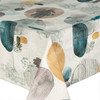 Acrylic Coated Tablecloth - Digital Zen Garden. Pictured on a table