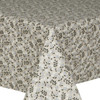 Living Neutral Berries wipe clean acrylic coated tablecloth pictured on a table