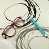 Wipe Clean, Acrylic Coated Fabric- Loneta: Turner. Pictured with a pair of glasses and a pen.