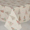 Wipe Clean Christmas Tablecloth. Culla: Christmas Trees- pictured on a table.