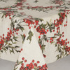 Wipe Clean Christmas Tablecloth. Culla: Bessie - pictured on a table.