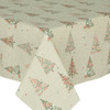 Wipe Clean Christmas Tablecloth: Culla Christmas Trees- pictured on a table.