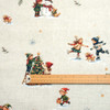 Wipe Clean Christmas Fabric: Culla Carols- pictured with a wooden metre rule to show scale.