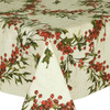 Wipe Clean Christmas Tablecloth: Culla: Bessie - pictured on a table.