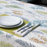 Fern Multi Acrylic Coated Wipe Clean Tablecloth Table Setting