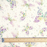 Wipe Clean Tablecloth  - Blaze: Floral Butterflies shown with a metre rule