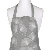 Acrylic coated apron. Culla: Ginkgo Grey - close up.