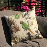 Outdoor Cushion: Yaka - pictured on a garden seat