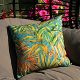 Outdoor Cushion: Vergel - pictured on a garden seat