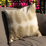 Outdoor Cushion: Bittor - Beige - pictured on a garden seat