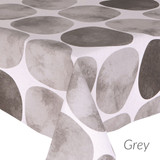 Loneta Stones - Extra Wide Acrylic Coated Tablecloth: Grey