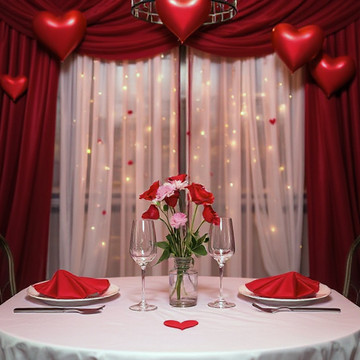 Setting a table for Valentines Day