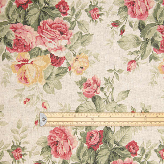 Wipe Clean Fabric - Mirha Renaissance - pictured with a wooden ruler