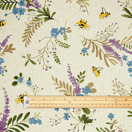 Acrylic Coated Fabric - Mirha Bees - pictured with a wooden ruler