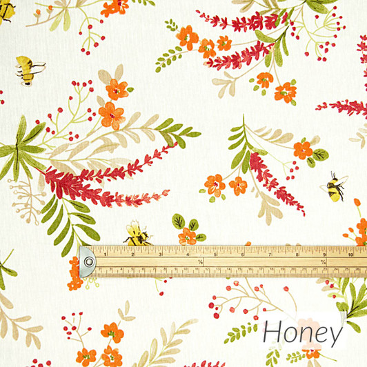 Acrylic coated fabric. Living Bees - Honey. Pictured with a ruler to show scale.