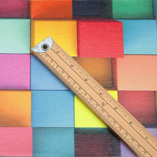 Acrylic Coated Fabric- Digital Troy. Pictured with a wooden metre rule to show scale.