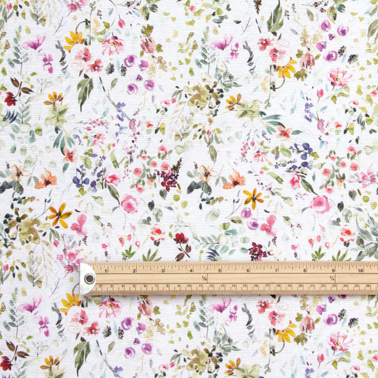 Acrylic Coated Fabric- Digital Amelie. Pictured with a wooden metre rule to show scale.