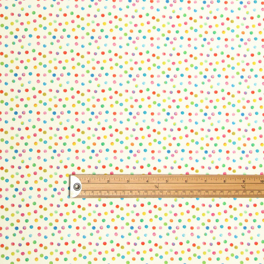 Navarra: Lina.  Wipe Clean Fabric, pictured with a wooden rule to show scale.