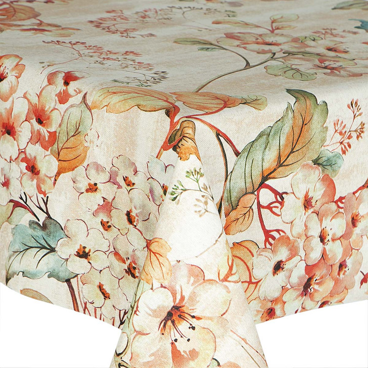 Digital : Jolie.  Acrylic Coated Tablecloth pictured on a table