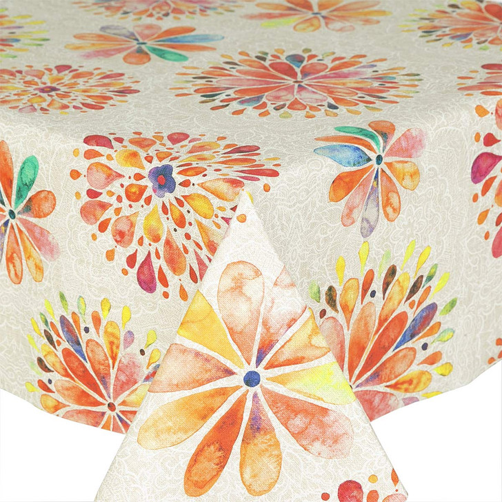 Digital: Felicity.  Acrylic Coated Tablecloth - pictured on a table