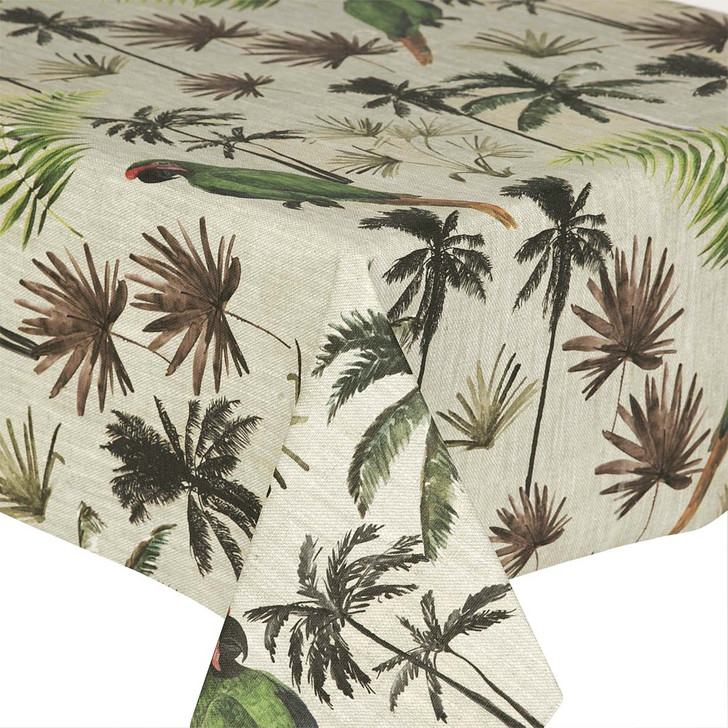 Digital : Palm.  Acrylic Coated Tablecloth pictured on a table