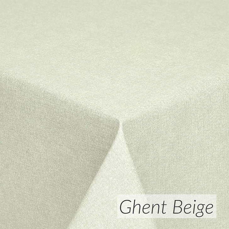 Loneta Dali Extra Wide Acrylic Coated Tablecloth:Ghent Beige