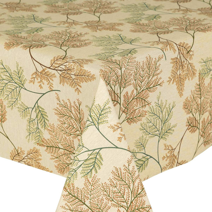 Wipe Clean Fabric. Culla: Redbud - Pictured on a table