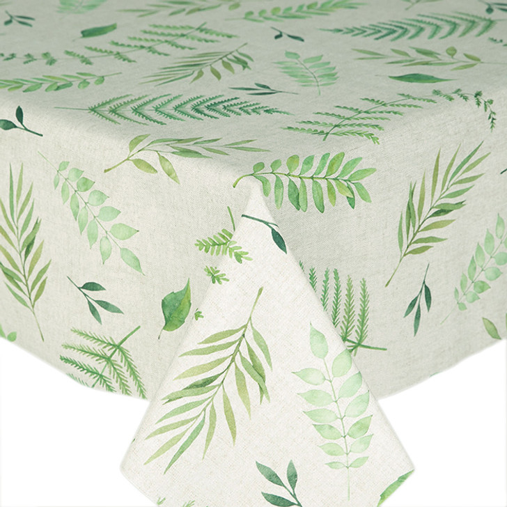 Acrylic Coated Tablecloth - Digital Freya. Pictured on a table