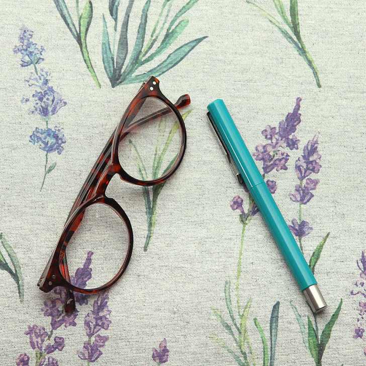 Wipe Clean Fabric. Culla: Lilian - pictured with a pair of glasses and a pen.