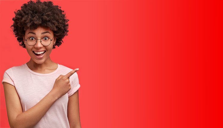 A pretty young girl looking pleased to have found Extra-Wide Acrylic Coated Wipe Clean Fabric