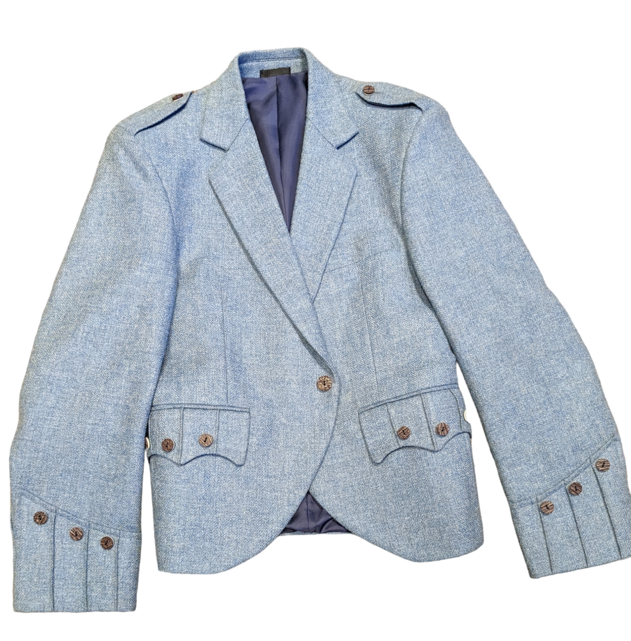 New Lovat Blue Herringbone Tweed Jacket - 40R