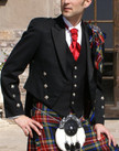 Prince Charlie Jacket with 5 Button Vest - Black
