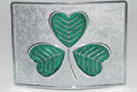 Green Enameled Shamrock Belt Buckle