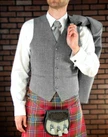 Customizable Light Grey Tweed Suit Package