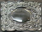 Chrome Thistle Belt Buckle - Oval
