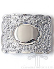 Chrome Thistle Belt Buckle - Oval